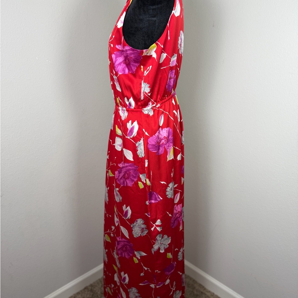 new Banana Republic XS small Red Floral Halter Tie-Neck Maxi Dress Boho - Picture 13 of 13